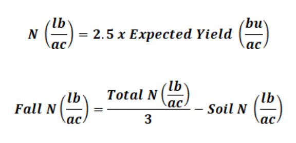 formula for nitrogen application for canola